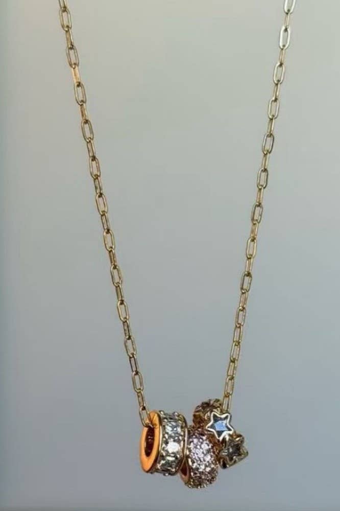 18K STAINLESS BARREL NECKLACE