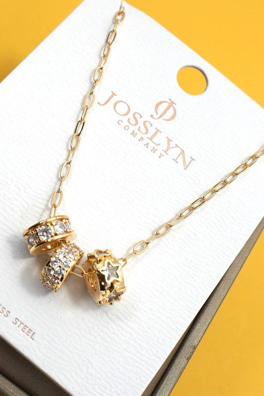 18K STAINLESS BARREL NECKLACE